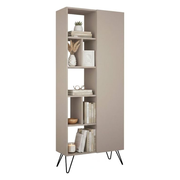 Libreria minimal beige 79x190h cm - Lince