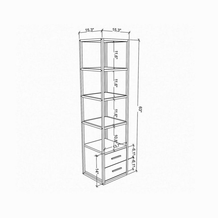 Libreria minimal bianca e rovere 39x169h cm - Arsim