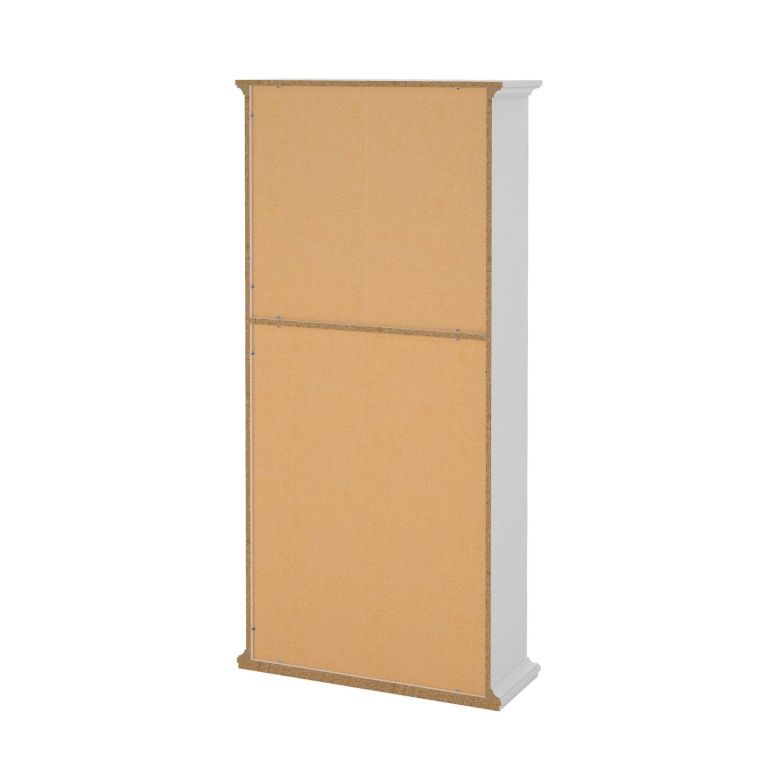 Libreria Mireille, Scaffale da ufficio, Mobile portalibri, Biblioteca, 96x37 h201 cm, Bianco