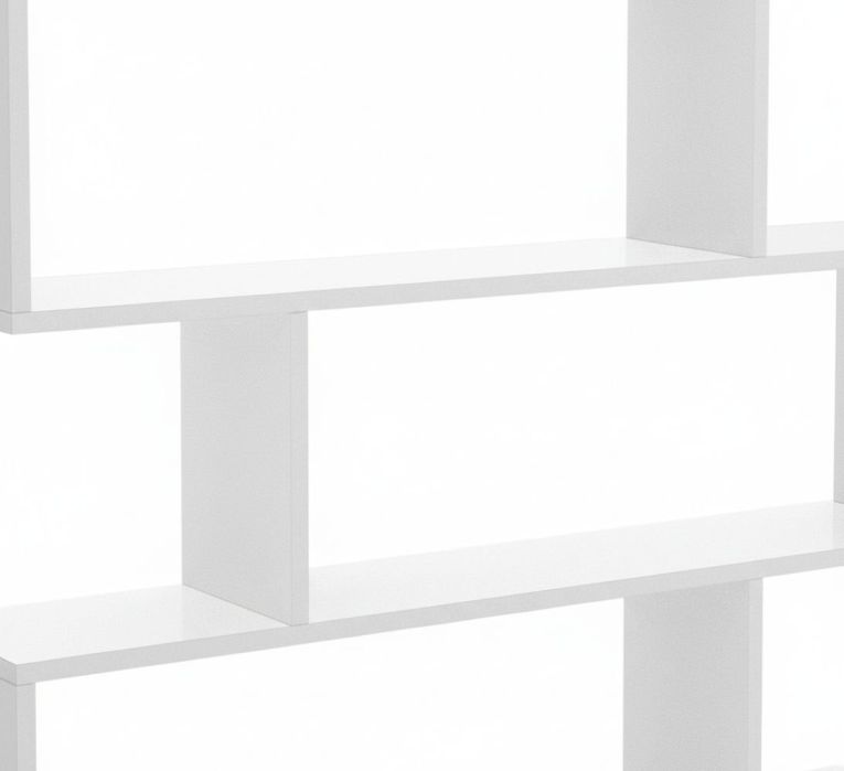 Libreria Misone, Scaffale da ufficio multiuso, Mobile biblioteca portalibri a 3 ripiani, 110x25h96 cm, Bianco lucido
