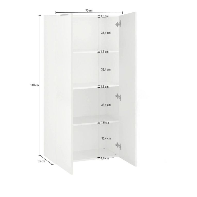 Libreria moderna bianca 70x140h cm - Donatella