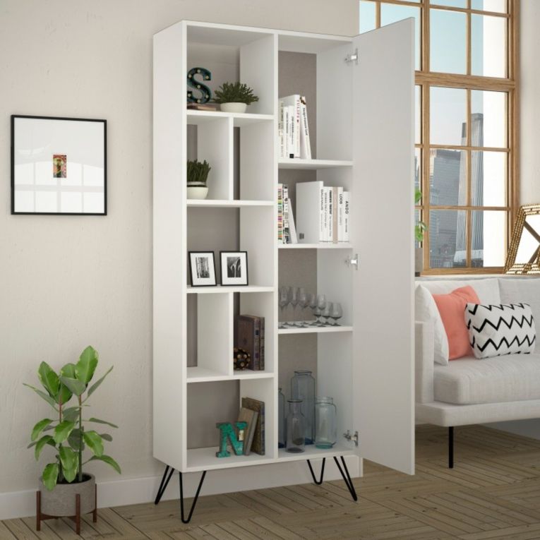 Libreria moderna bianca 79x190h cm - Lince
