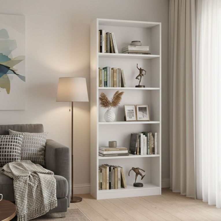 Libreria moderna bianca 80x201h cm - Abla