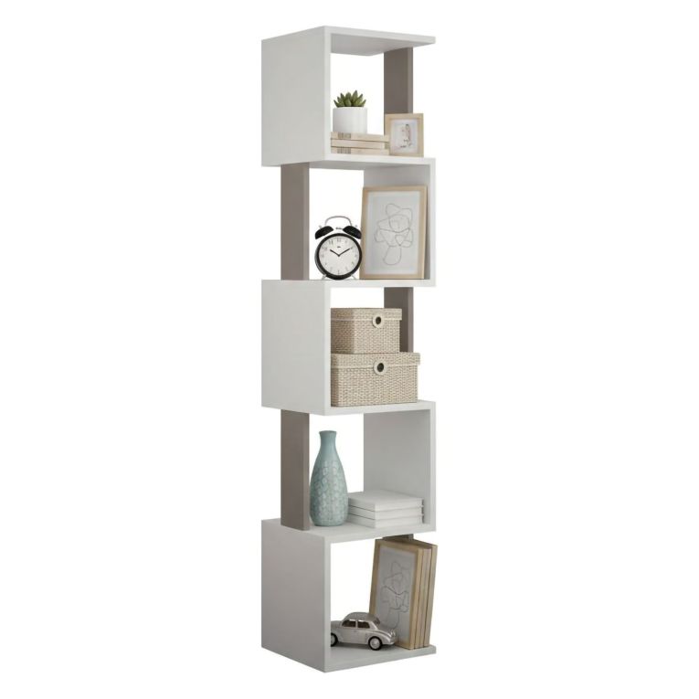 Libreria moderna bianca e tortora 35x161h cm - Nada