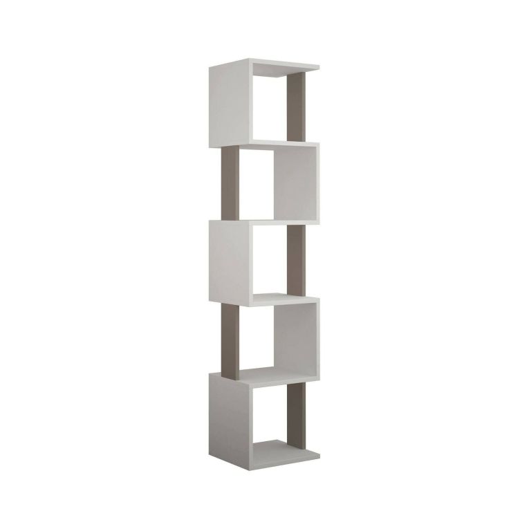 Libreria moderna bianca e tortora 35x161h cm - Nada