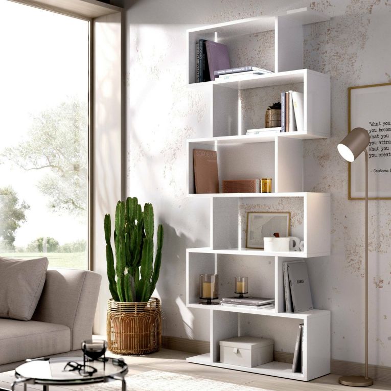 Libreria moderna bianca lucida 80x190h cm - As