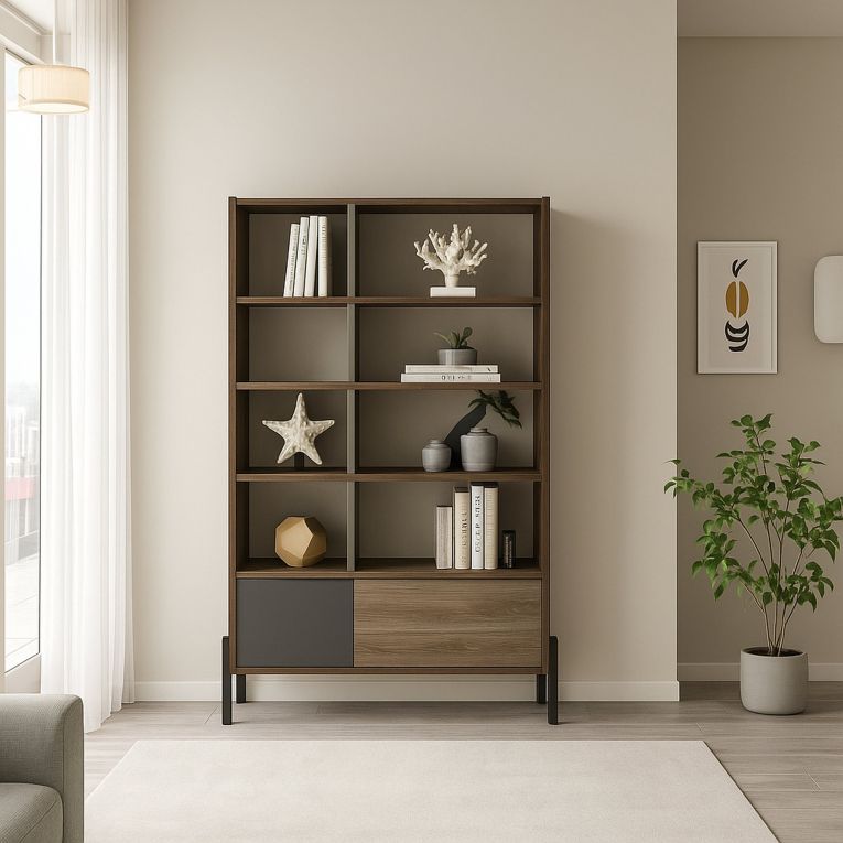 Libreria moderna marrone e antracite 79x160h cm - Simon