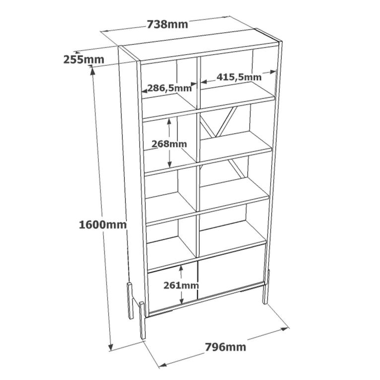 Libreria moderna marrone e antracite 79x160h cm - Simon