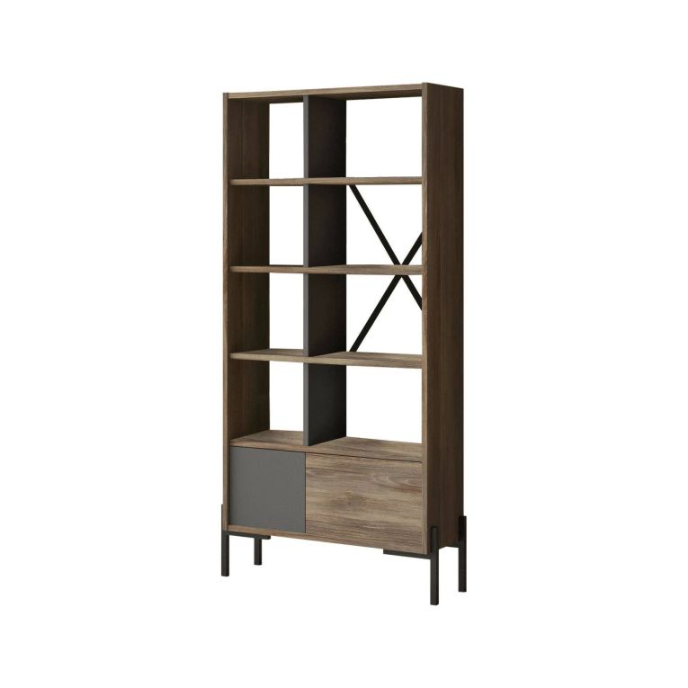 Libreria moderna marrone e antracite 79x160h cm - Simon