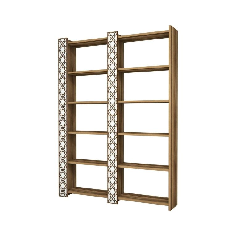 Libreria moderna noce e bianca 124x170h cm - Vele