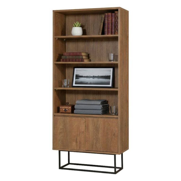 Libreria moderna noce e nera 80x182h cm - Morgana