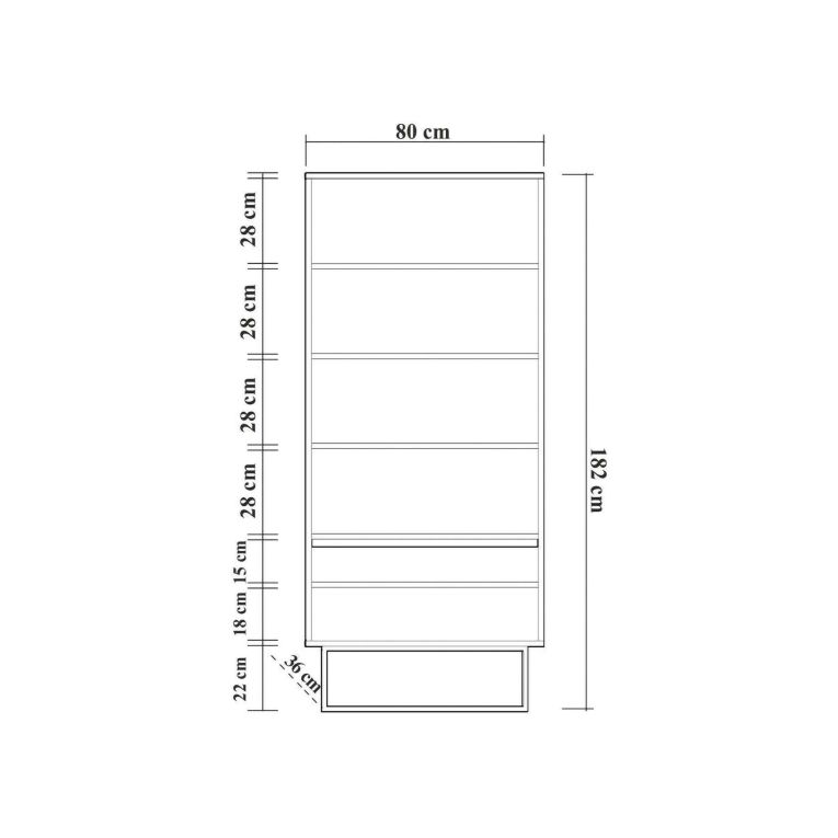Libreria moderna noce e nera 80x182h cm - Morgana