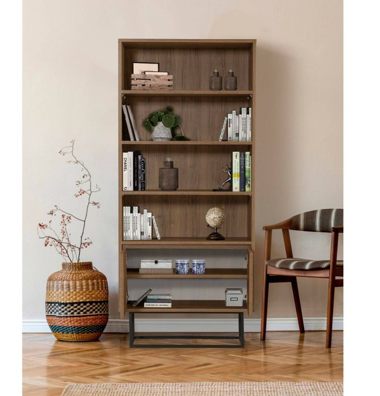 Libreria moderna noce e nera 80x182h cm - Morgana