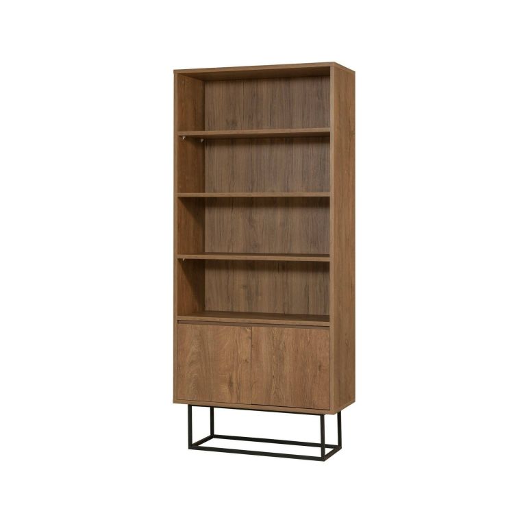 Libreria moderna noce e nera 80x182h cm - Morgana