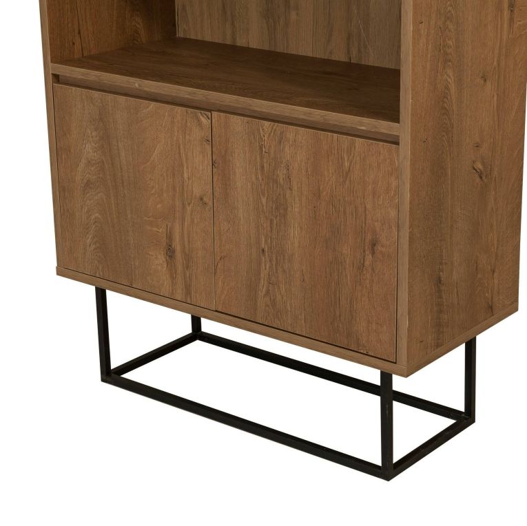 Libreria moderna noce e nera 80x182h cm - Morgana