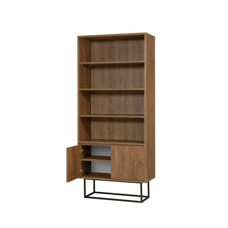 Libreria moderna noce e nera 80x182h cm - Morgana