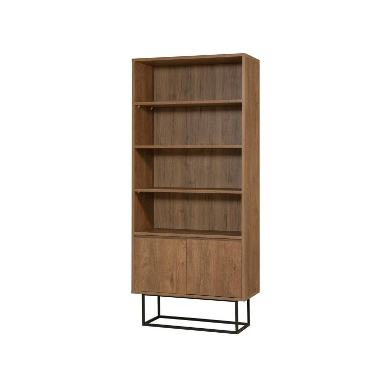 Libreria moderna noce e nera 80x182h cm - Morgana