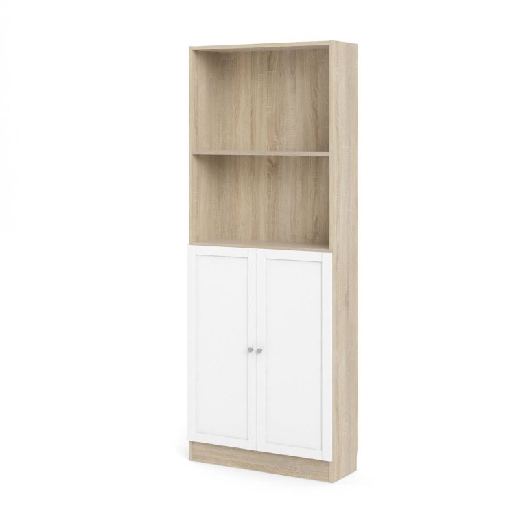 Libreria moderna quercia e bianca 79x203h cm - Michel