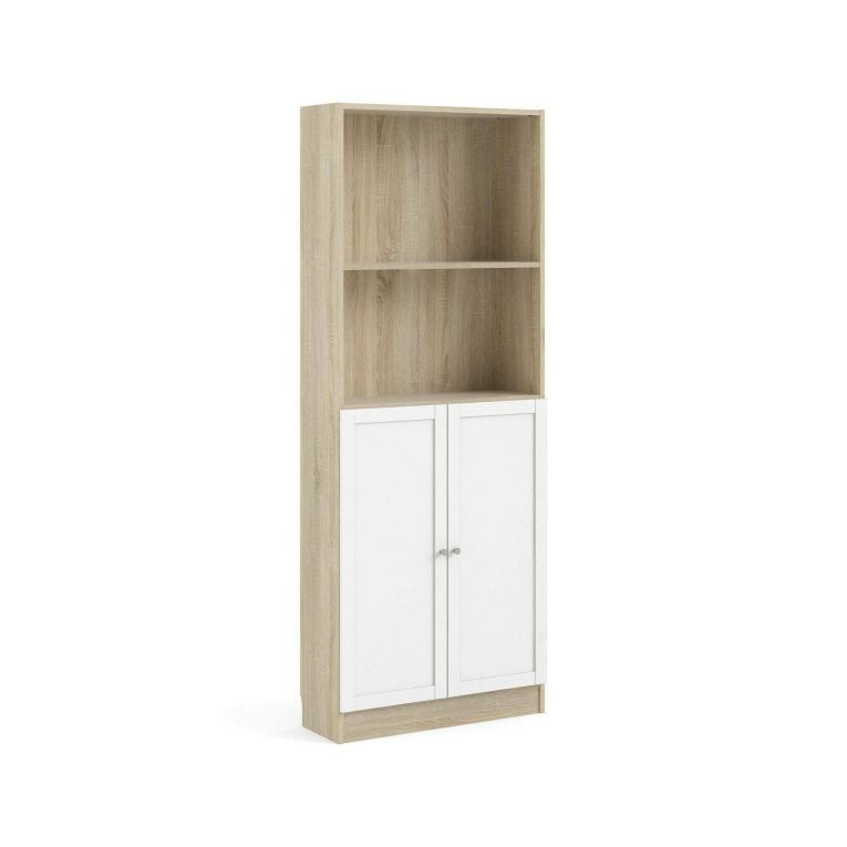 Libreria moderna quercia e bianca 79x203h cm - Michel