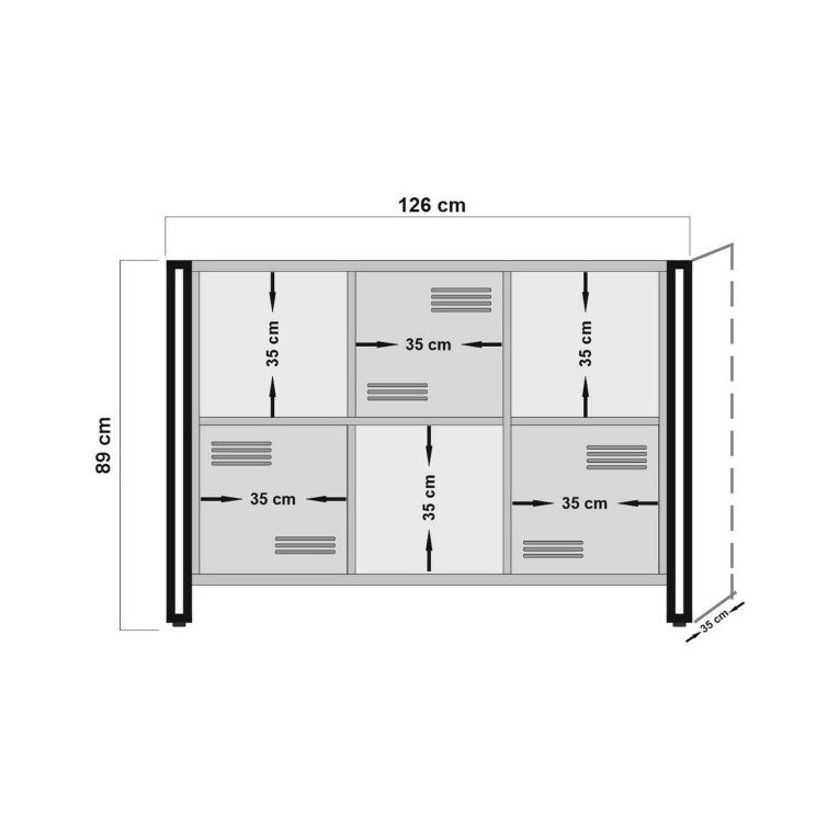 Libreria moderna quercia e nera 126x89h cm - Ercolina