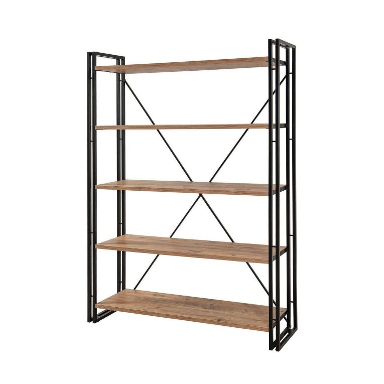 Libreria moderna quercia e nera 130x180h cm - Demetria