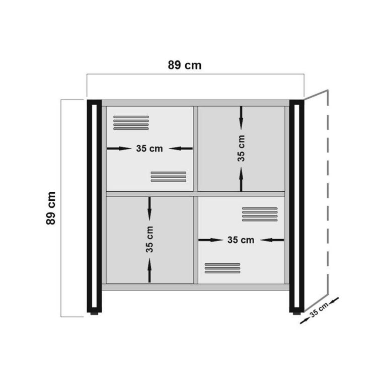 Libreria moderna quercia e nera 89x89h cm - Ercolina