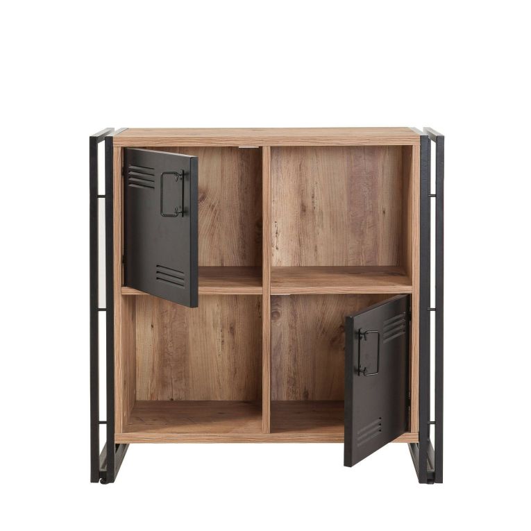 Libreria moderna quercia e nera 89x89h cm - Ercolina