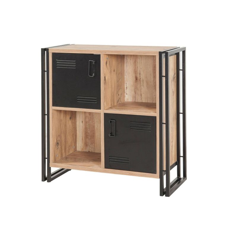 Libreria moderna quercia e nera 89x89h cm - Ercolina