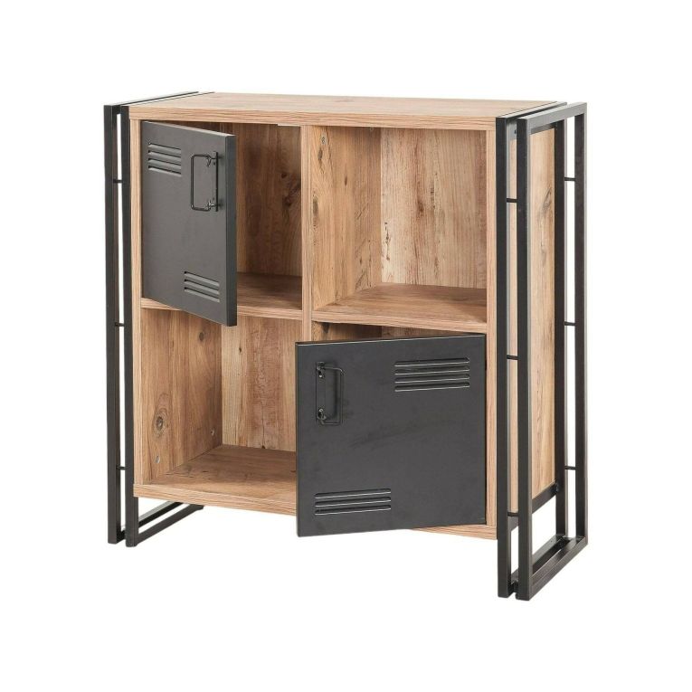 Libreria moderna quercia e nera 89x89h cm - Ercolina