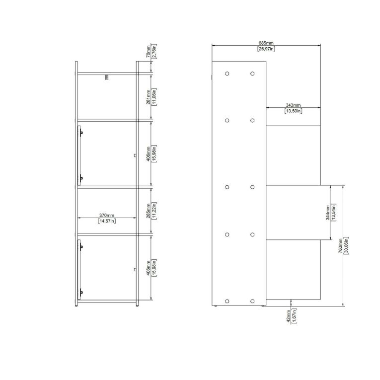 Libreria moderna rovere 40x154h cm - Julien