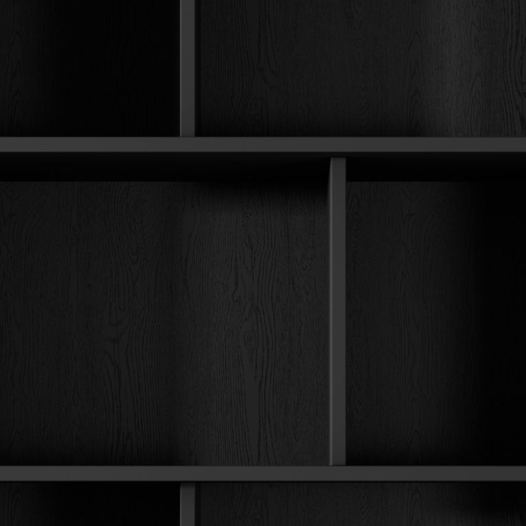 Libreria Nero 2 Cassetti 4 Ripiani 88x38x194h cm, con Piedini - Kabavasi
