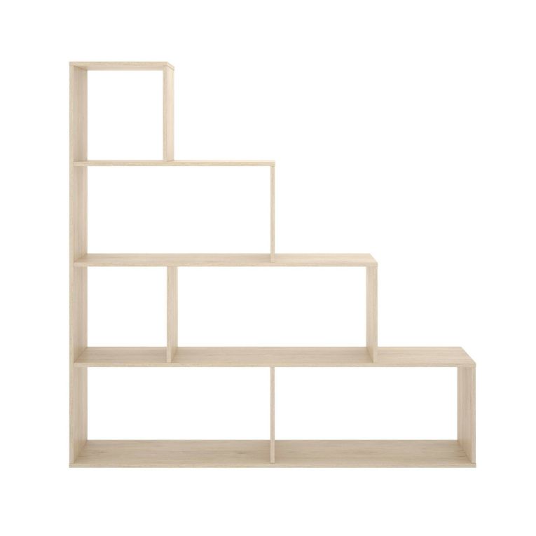 Libreria Orsaro, Scaffale da ufficio multiuso, Mobile biblioteca portalibri a 6 ripiani, 145x29h145 cm, Rovere
