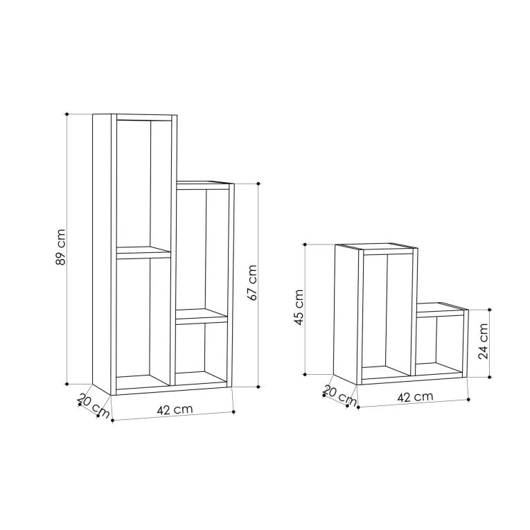 Libreria salvaspazio antracite 42x89h cm - Isang