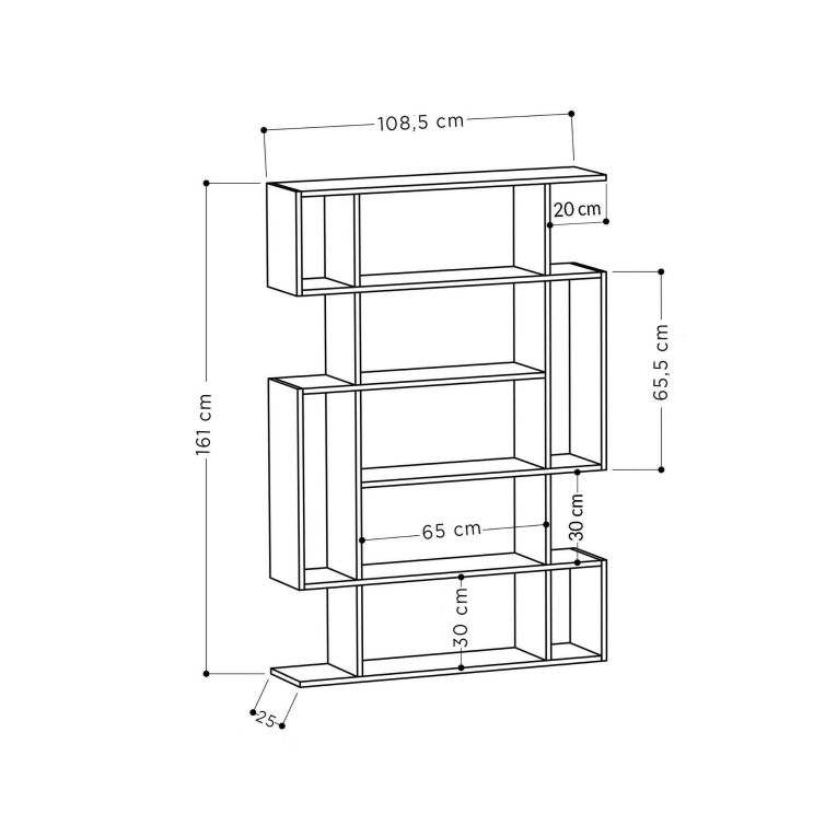 Libreria salvaspazio bianca 110x161h cm - Marcellin