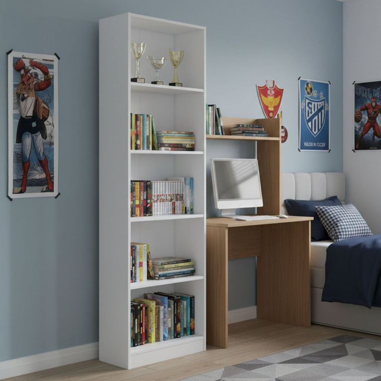 Libreria salvaspazio bianca 52x180h cm - Artico