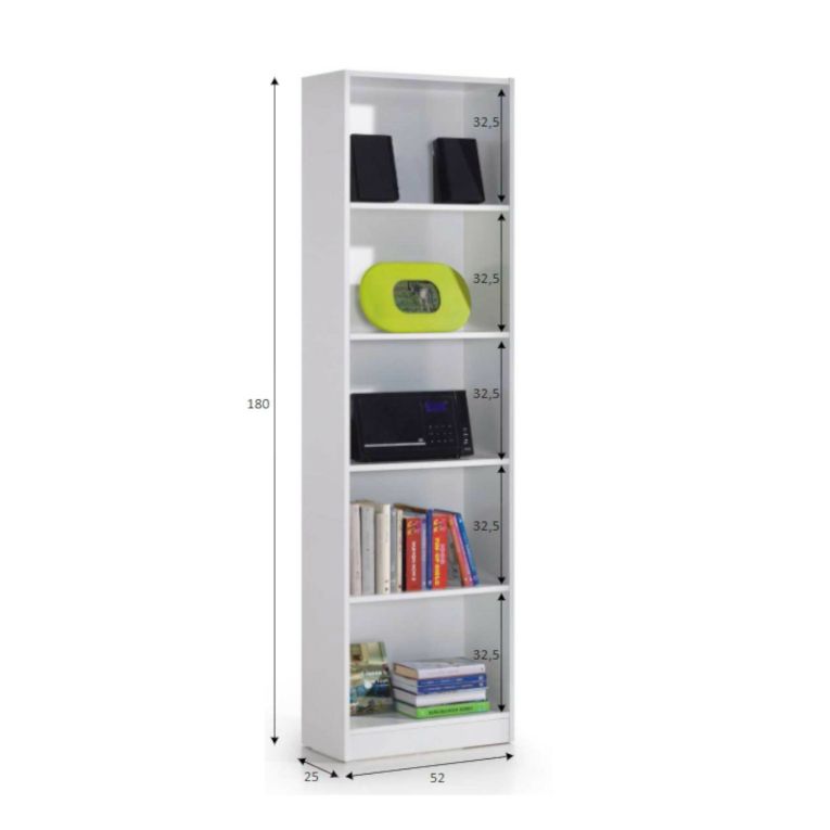 Libreria salvaspazio bianca 52x180h cm - Artico