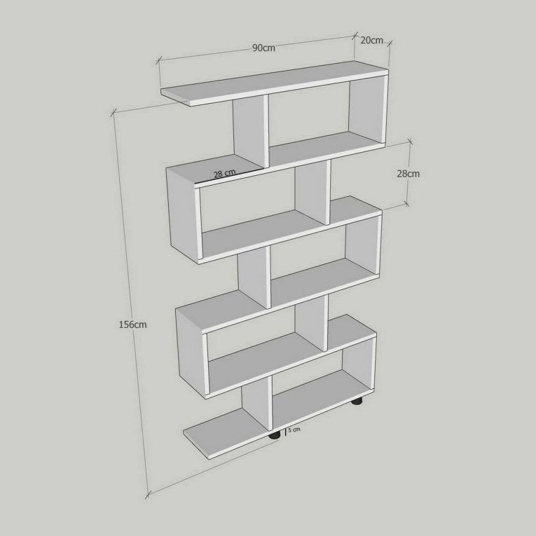 Libreria salvaspazio bianca 90x156h cm - Severa