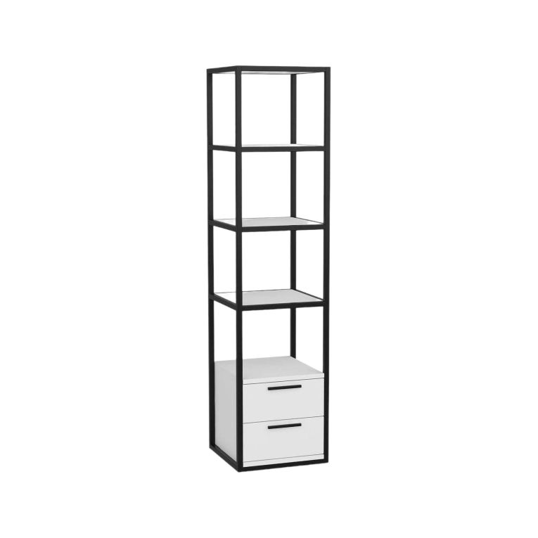 Libreria salvaspazio bianca e nera 39x169h cm - Arsim