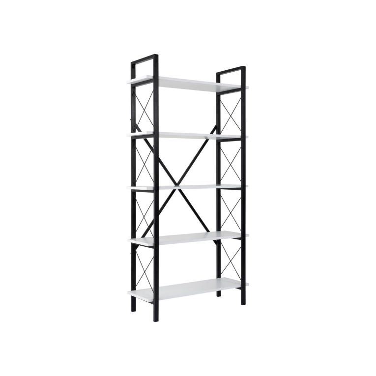 Libreria salvaspazio bianca e nera 90x180h cm - Suriel