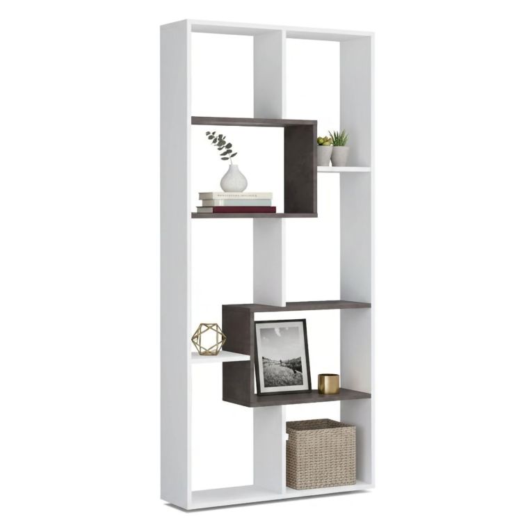 Libreria salvaspazio bianca e ossido 80x180h cm - Arconnor