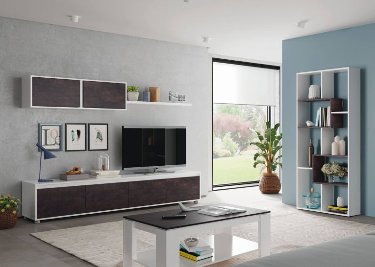 Libreria salvaspazio bianca e ossido 80x180h cm - Arconnor