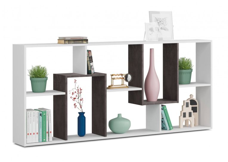 Libreria salvaspazio bianca e ossido 80x180h cm - Arconnor