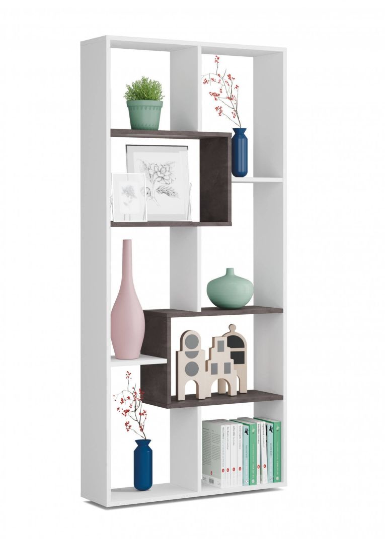 Libreria salvaspazio bianca e ossido 80x180h cm - Arconnor