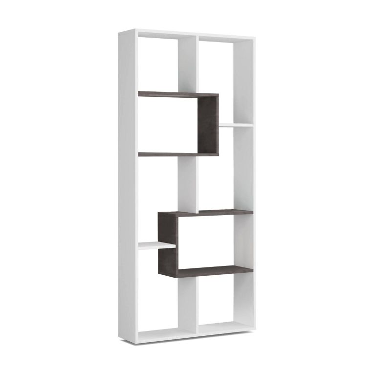 Libreria salvaspazio bianca e ossido 80x180h cm - Arconnor