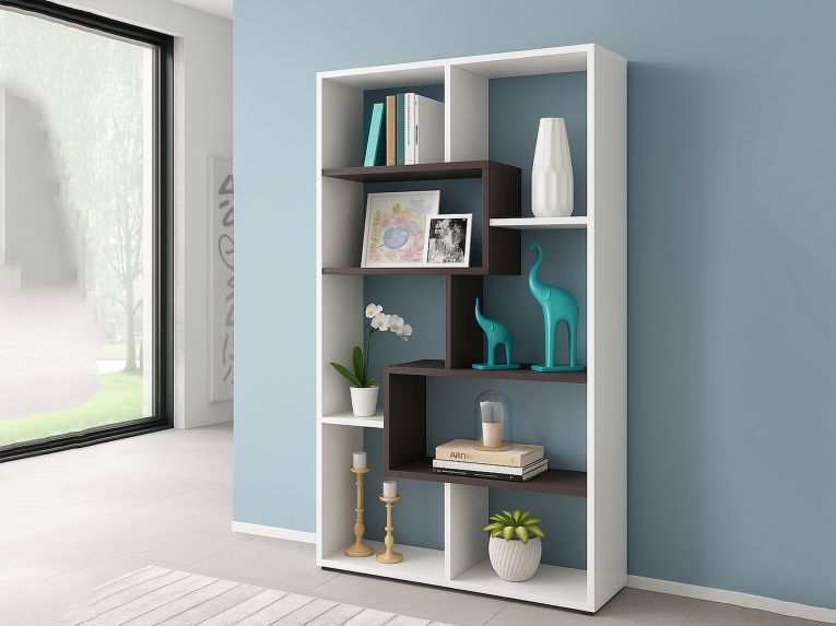 Libreria salvaspazio bianca e ossido 80x180h cm - Arconnor