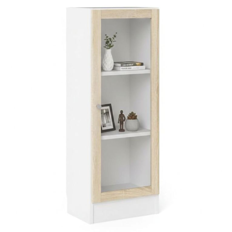 Libreria salvaspazio bianca e quercia 40x107h cm - Goring