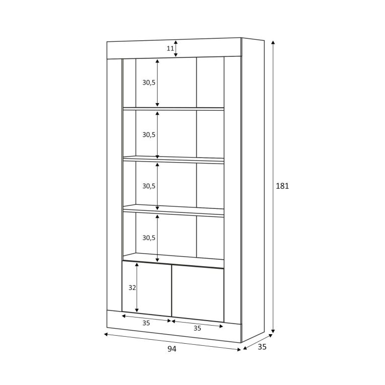 Libreria salvaspazio bianca lucida 94x181h cm - Arinius