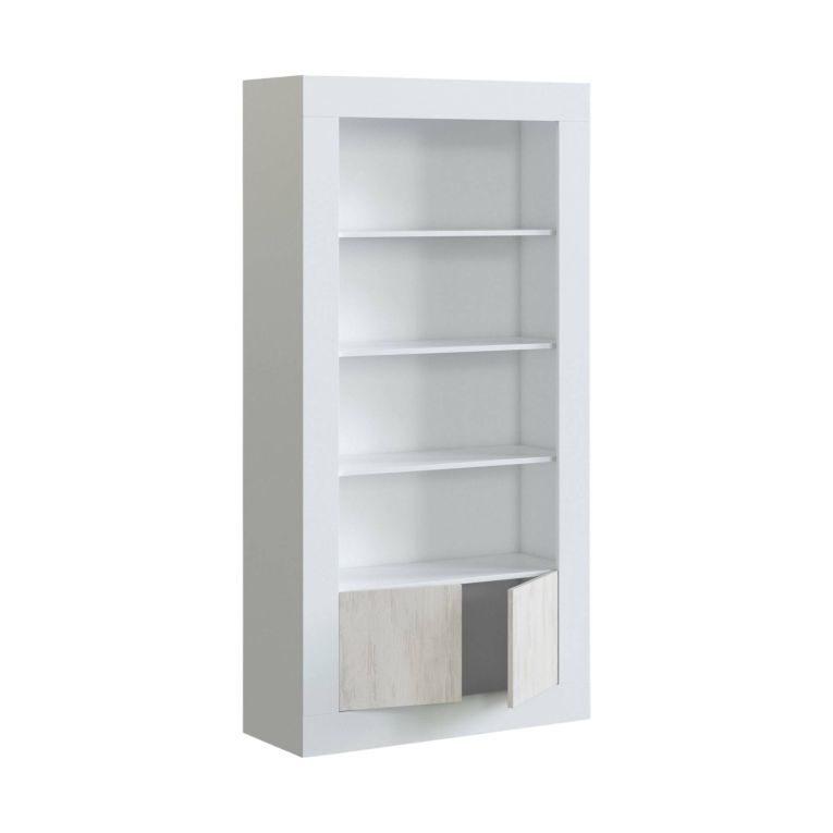 Libreria salvaspazio bianca lucida 94x181h cm - Arinius