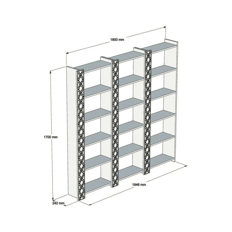 Libreria salvaspazio noce e bianca 184x170h cm - Vele