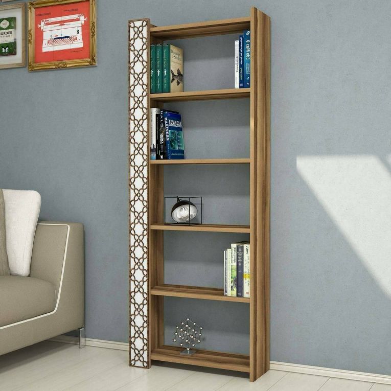 Libreria salvaspazio noce e bianca 64x170h cm - Vele